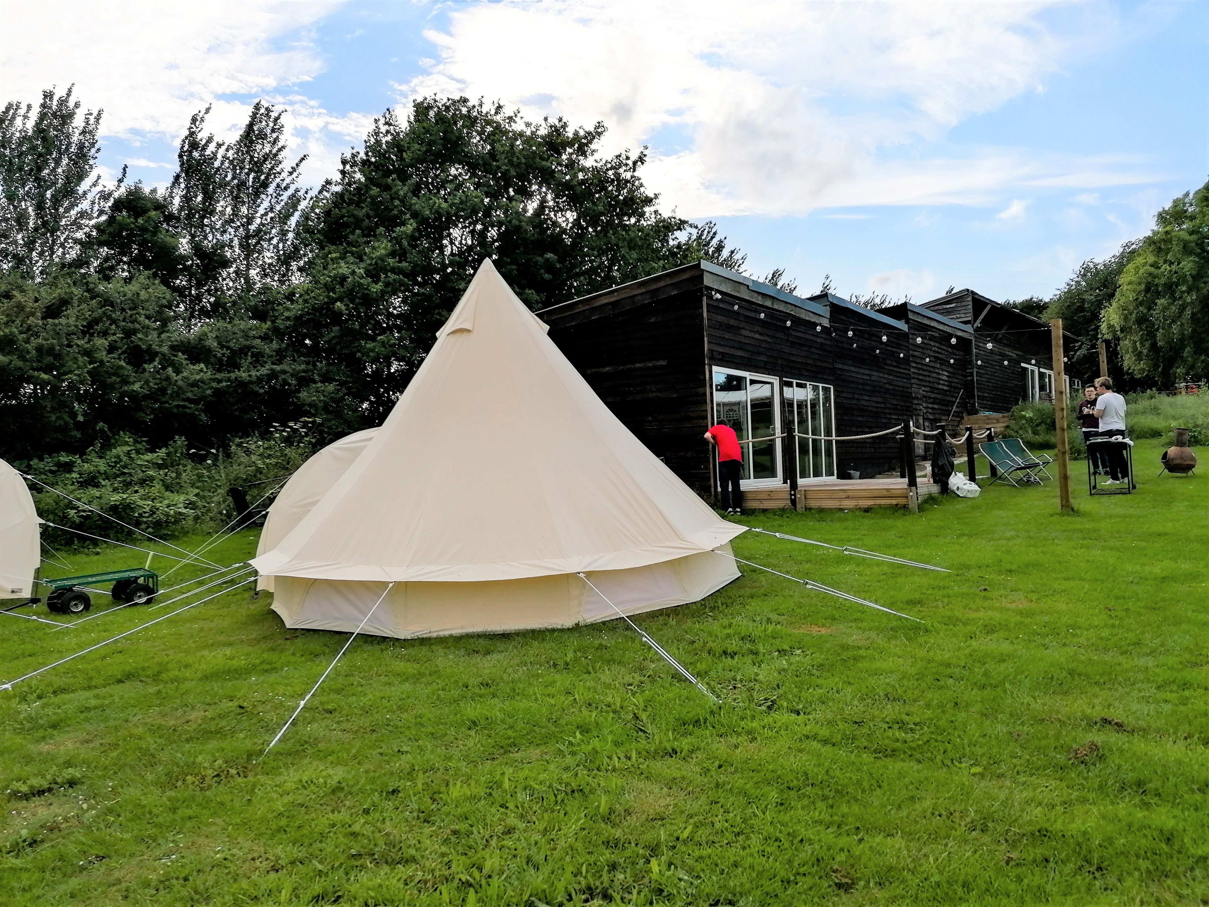 Bell tents next to Hamford Studio for overnight stays and barbecue